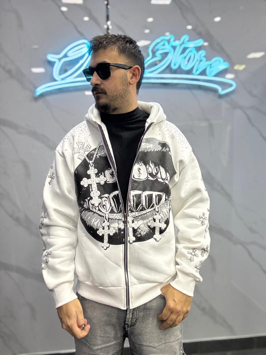 Felpa zip bocca