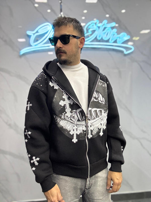 Felpa zip bocca